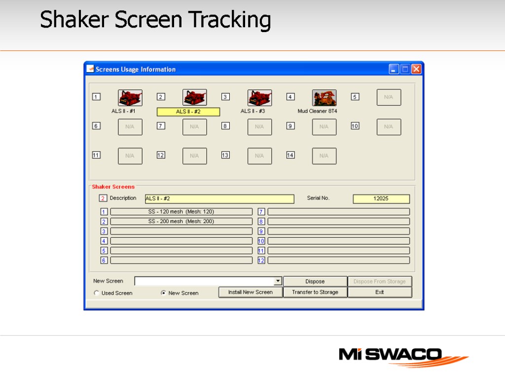 Shaker Screen Tracking